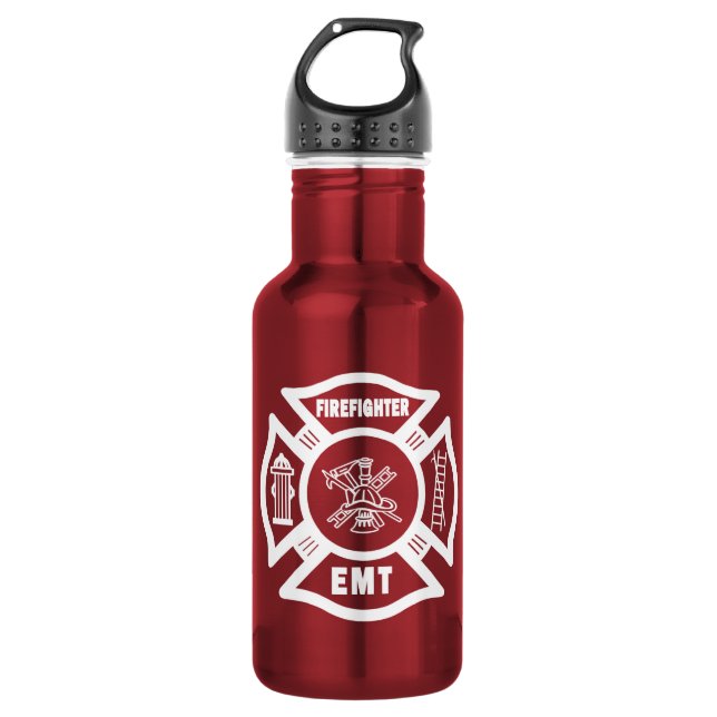 Firefighter EMT Stainless Steel Water Bottle (Front)