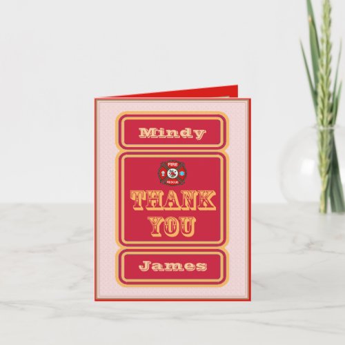 Firefighter EMT Thank You Card