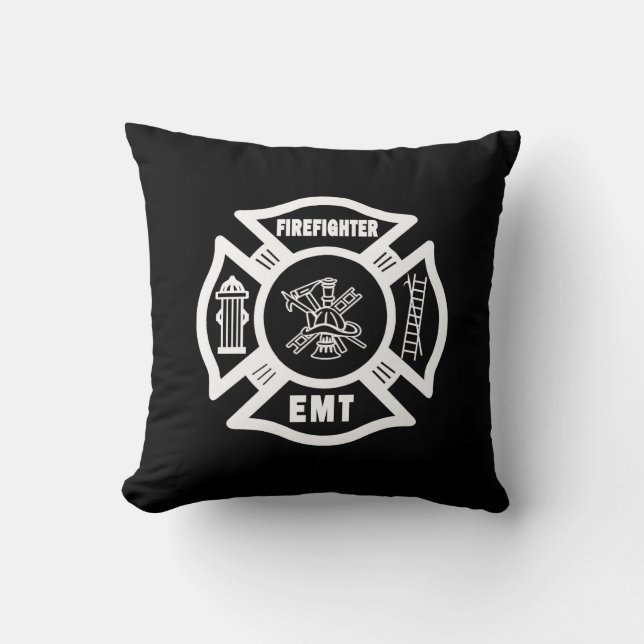 Firefighter EMT Throw Pillow (Front)