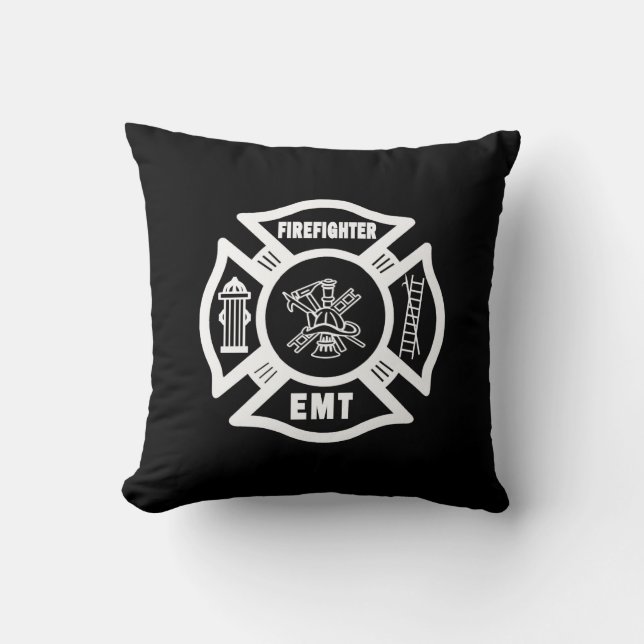 Firefighter EMT Throw Pillow (Front)