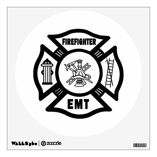 Firefighter EMT Wall Sticker (Front)