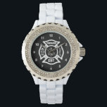 Firefighter EMT Wrist Watch<br><div class="desc">Firefighter EMT gifts and apparel for firefighters features fire dept theme logo on t-shirts, apparel, gift mugs, mousepads and firefighter ties for men.</div>