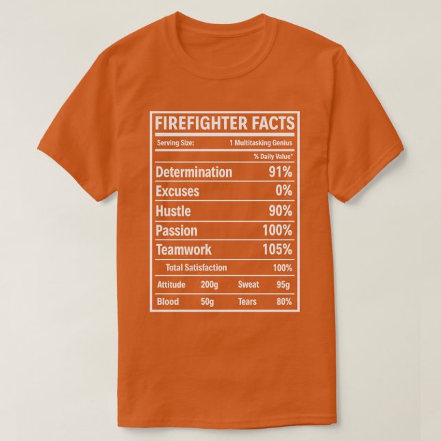Firefighter Facts Firefighter T Shirt (Design Front)