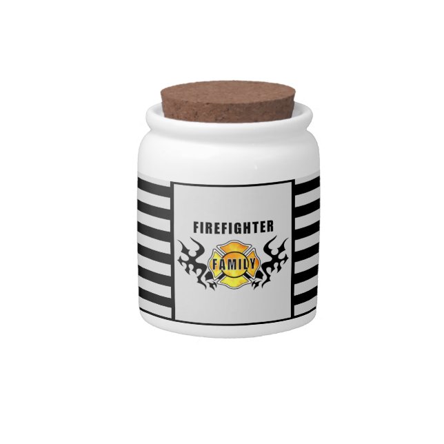 Firefighter Family Logos Candy Jar (Front)