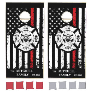 Firefighter Family Maltese Cross Cornhole Set