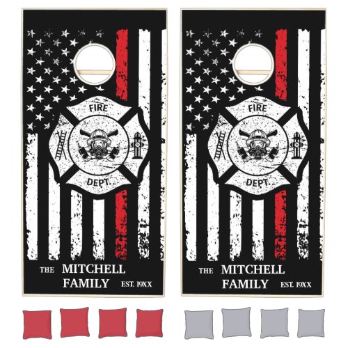 Firefighter Family  Maltese Cross Cornhole Set