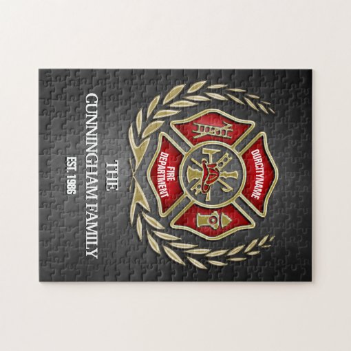 Firefighter Family Personalized Jigsaw Puzzle | Zazzle