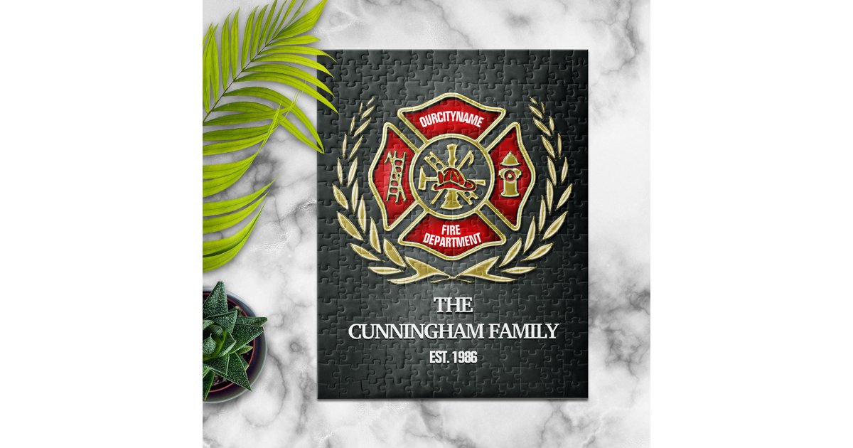 Firefighter Family Personalized Jigsaw Puzzle | Zazzle