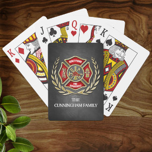 Firefighter Family Personalized Poker Cards