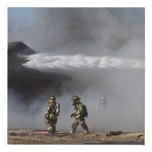 Firefighter Faux Canvas Print