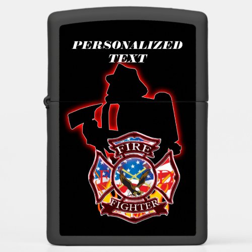 Firefighter fighting flames zippo lighter