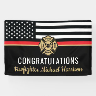 Firefighter Fire Academy Fireman Graduation Party Banner