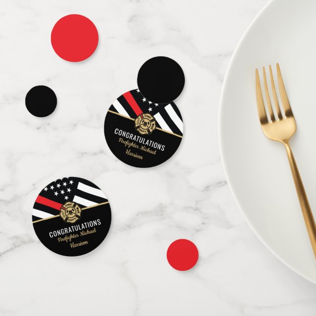 Firefighter Fire Academy Flag Fireman Graduation Confetti (Group)