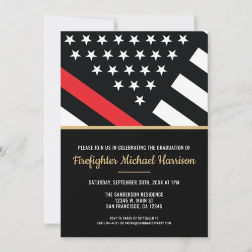 Firefighter Fire Academy Flag Fireman Graduation