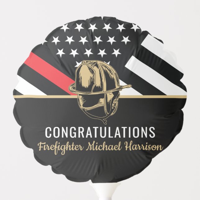 Firefighter Fire Academy Flag Graduation Party Balloon (Front)
