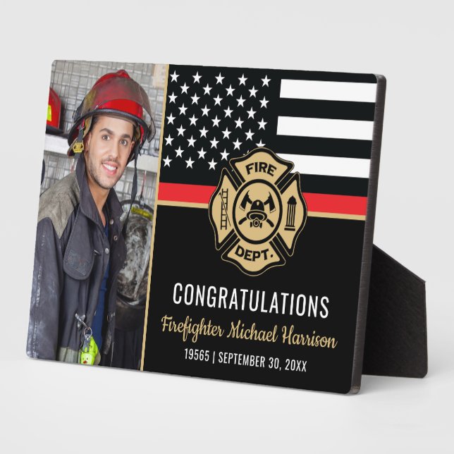 Firefighter Fire Academy Graduation Fireman Plaque (Side)