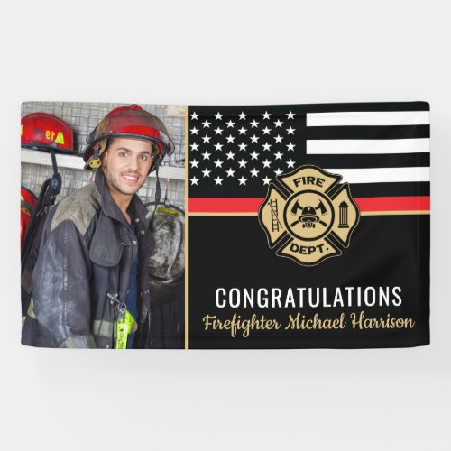 Firefighter Fire Academy Graduation Flag Photo Banner