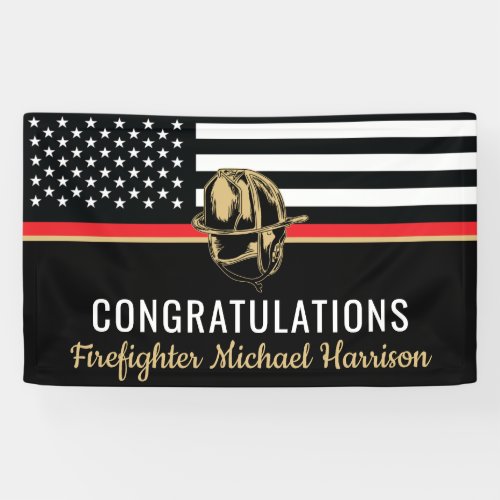 Firefighter Fire Academy Graduation Party Banner