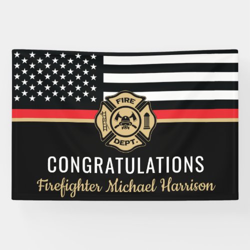 Firefighter Fire Academy Graduation Party Banner
