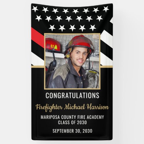 Firefighter Fire Academy Graduation Party Photo Banner
