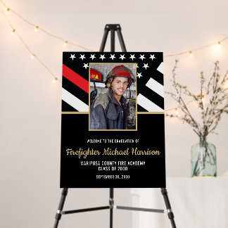 Firefighter Fire Academy Graduation Party Photo Foam Board