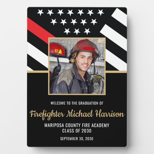 Firefighter Fire Academy Graduation Party Photo Plaque