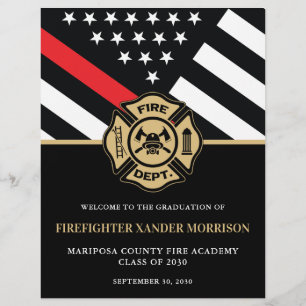 Firefighter Fire Academy Graduation Party Welcome Flyer