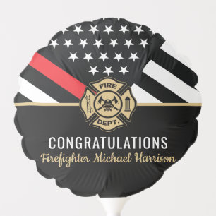 Firefighter Fire Academy Graduation Thin Red Line Balloon