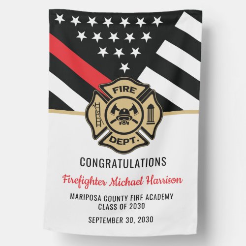 Firefighter Fire Academy Graduation Thin Red Line House Flag