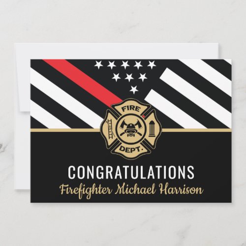 Firefighter Fire Academy Red Line Flag Graduation