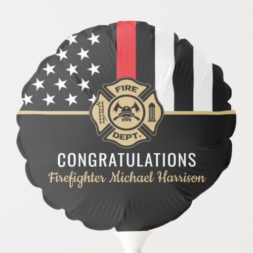 Firefighter Fire Academy Red Line Flag Graduation