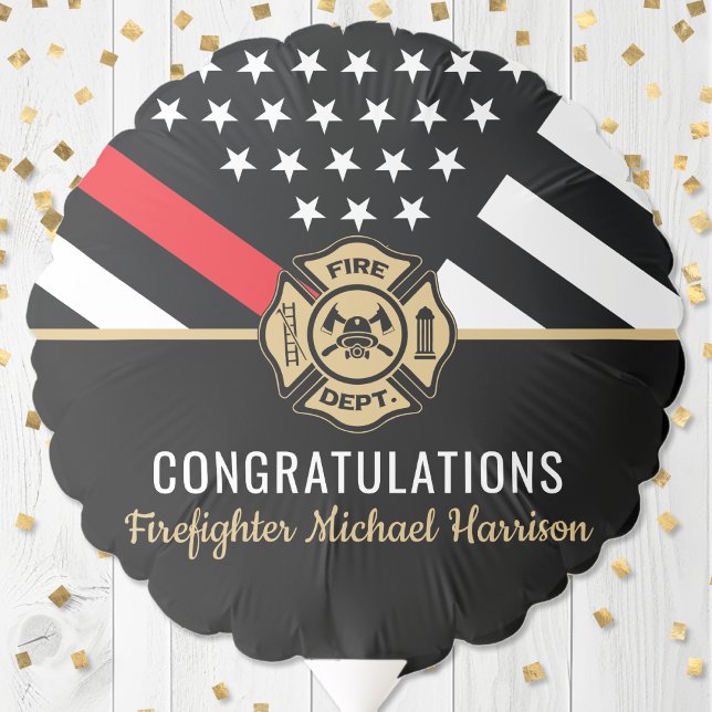 Firefighter Fire Academy Red Line Flag Graduation Balloon (Firefighter Fire Academy Red Line Flag Graduation Balloon)