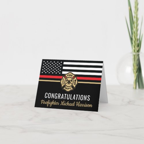 Firefighter Fire Academy Red Line Flag Graduation