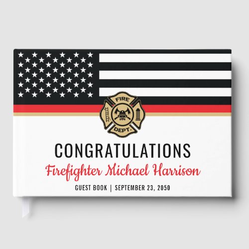 Firefighter Fire Academy Red Line Flag Graduation