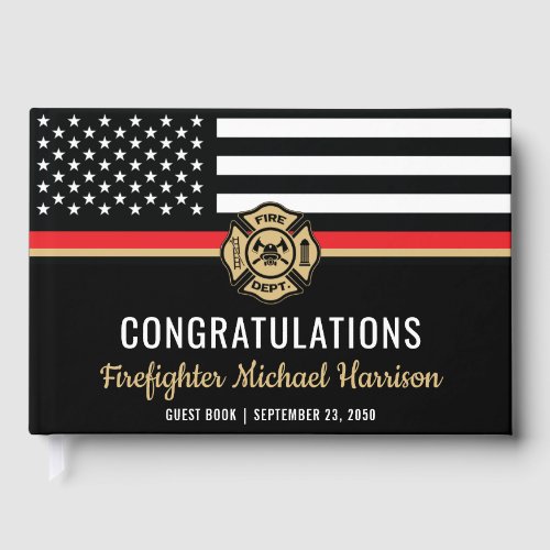 Firefighter Fire Academy Red Line Flag Graduation