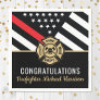 Firefighter Fire Academy Red Line Flag Graduation Napkins