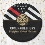 Firefighter Fire Academy Red Line Flag Graduation Paper Plates