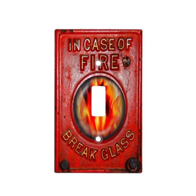 FireFighter Fire Alarm! Antique Collector! Light Switch Cover (Front)
