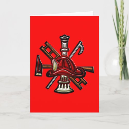 Firefighter Fire and Rescue Department Emblem Card