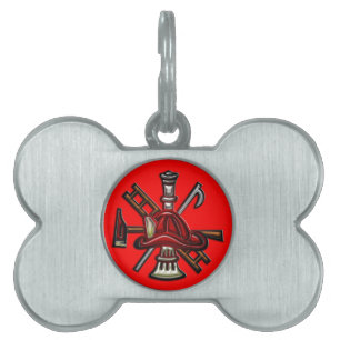 Firefighter Fire and Rescue Department Emblem Pet Tag