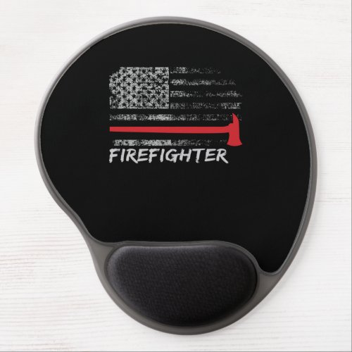 Firefighter Fire Ax American FlagPng Gel Mouse Pad