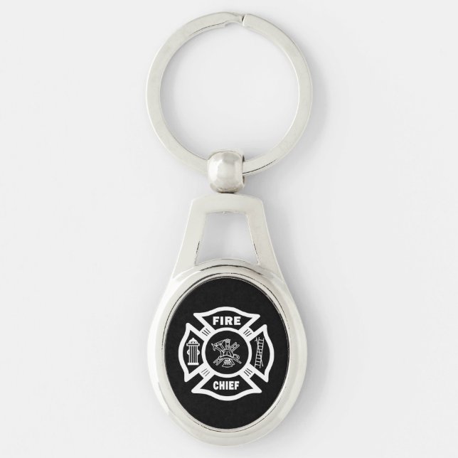 Firefighter Fire Chief Keychain (Front)