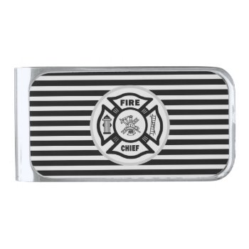 Firefighter Fire Chief     Silver Finish Money Clip by bonfirefirefighters at Zazzle