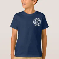  Firefighter Fire Department Fire Badge and Flag T-shirt :  Clothing, Shoes & Jewelry