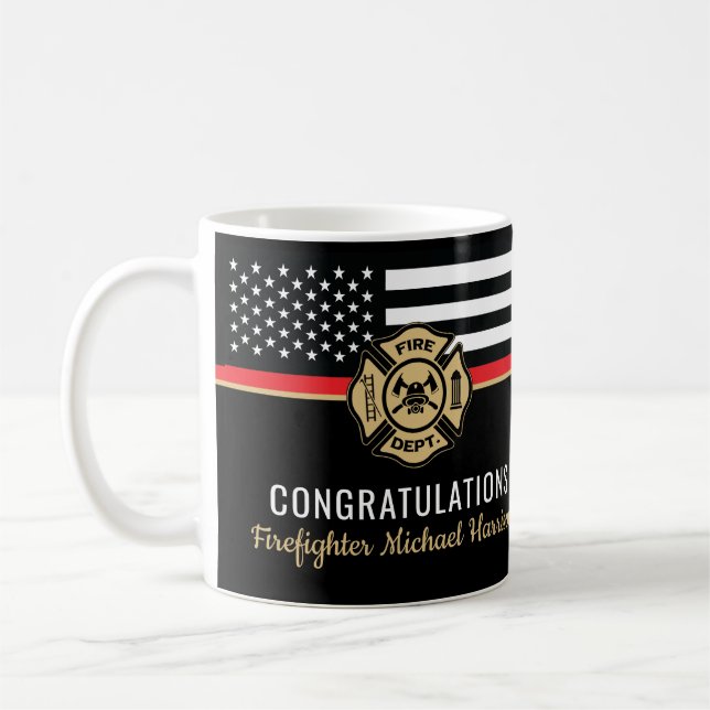 Firefighter Fire Department Academy Graduation Coffee Mug (Left)