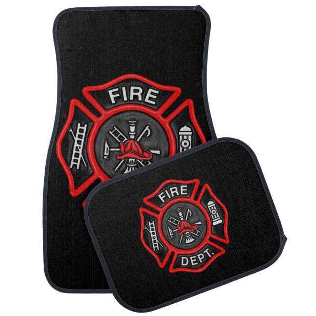 Firefighter/Fire Department Badge Fireman Car Floor Mat (Set)