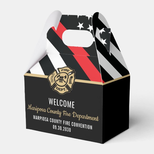 Firefighter Fire Department Convention Event Favor Boxes (Front Side)