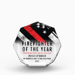 Firefighter Fire Department Employee Recognition Acrylic Award<br><div class="desc">This design features a firefighter flag with black and white stripes, and a thin red line stripe as well. This award is great for showing appreciation to a firefighter, lieutenant, captain, or chief for their service and becoming firefighter of the year.</div>