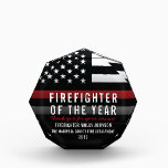 Firefighter Fire Department Employee Recognition Acrylic Award<br><div class="desc">This design features a firefighter flag with black and white stripes,  and a thin red line stripe as well. This fire department award is great for showing appreciation to a firefighter,  lieutenant,  captain,  or chief for their service and becoming firefighter of the year.</div>