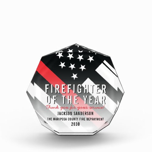 Firefighter Fire Department Employee Recognition Acrylic Award